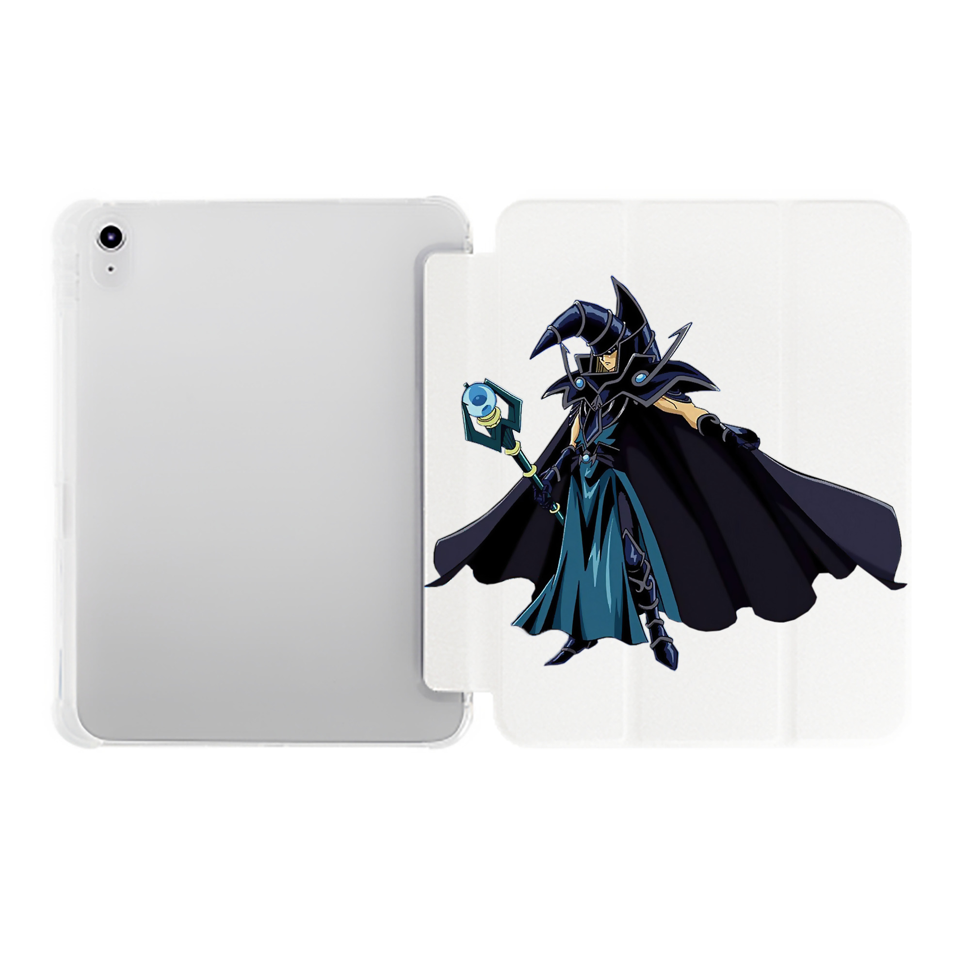（画像用） 遊☆戯☆王 Yu-Gi-Oh! IPad ケース ペン収納付き 三つ折りスタンド PUレザー×シリコン 対応機種9.5/10.5/10.9インチ